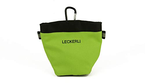 ADORRES Mit Wunschname möglich. Futtertasche, Trainingstasche, Leckerlitasche für Hunde, Futterbeutel mit Magnetverschluss und Kotbeutelfach, Leckerlibeutel Magnetic Green Edition