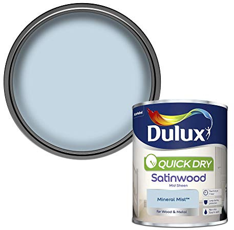 Dulux 5211308 Quick Dry Satinwood Paint For Wood And Metal - Mineral Mist 750Ml