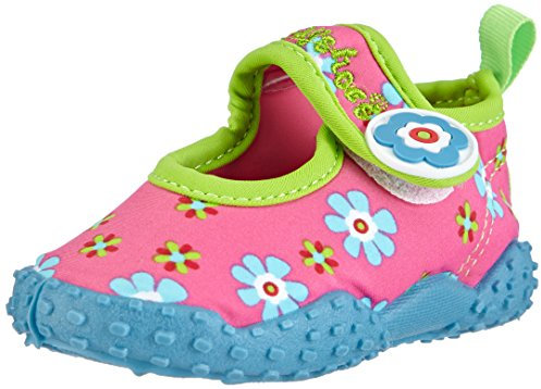 Playshoes Unisex Kinder Aquaschuhe Aqua-Schuhe Blumen, Pink Blumen, 22/23 EU