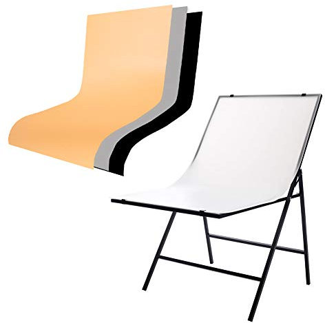 Easy Set Up Studio Shooting Table Still Life Table Product Shots Eqipment 60x100cm with 3 PVC Backdrop for Photography Photo Video Web Commercials Adverts Ecommerce Shooting