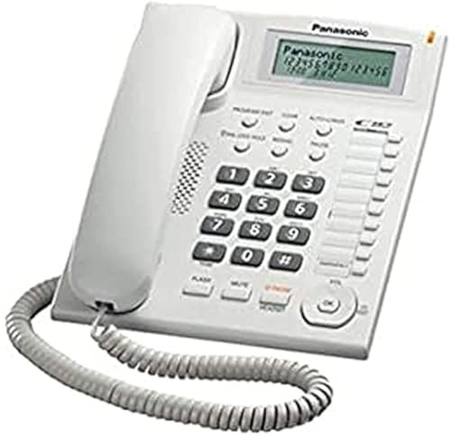 Panasonic KX-TS880 telefoner (vit, LCD, 172 x 220 x 93 mm, kontor, roterbar, DUT, ENG, ESP, GRE, ITA, POR)