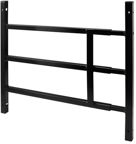 PRIME-LINE S 4747 Grille de fenêtre fixe à 3 barres en acier carbone, 40,6 cm, noir, 39,9 cm H x 39,5 cm - l | 39,5 cm. à 23-1/2 po, sécurité domestique, sécurité des enfants