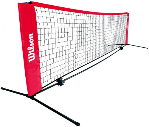 Wilson Rete Mobile da Tennis, Starter Ez Tennis Net, Larghezza 6.1 m, Rosso, WRZ259700