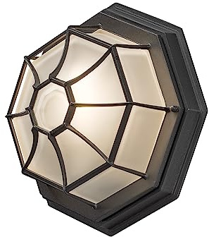 Konstsmide 7091-750 Black Basic Outdoor Ceiling 1 x 60 W E27 Max Wall Lamp/Opal-Frosted Glass Globe/Aluminium/IP23/Outside Light, 27.0 cm*12.5 cm*27.0 cm