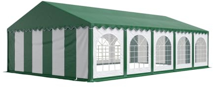 Tente Barnum de Réception 5x10 m Bâches PVC 750 N Vert Cadre de Sol Jardin