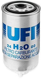 UFI Filters, Filtro Gasolio 24.H2O.00, Filtro Carburante per Ricambio, Adatto ad Auto, Applicabile su Diversi Modelli come Alfa Romeo, Citroen, Fiat, Kia, Lancia e Peugeot