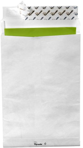 Tyvek 00011841 Faltentasche C4 (229X324X38 Mm), Weiß, Mit Spitzboden, Haftklebend, 100 Stück