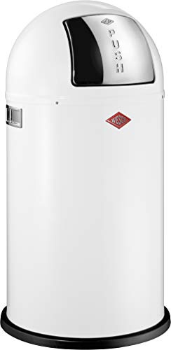 Wesco 175 831 Pushboy Abfallsammler 50 Liter weiß 40 x 40 x 75.5cm (L/B/H), Edelstahl