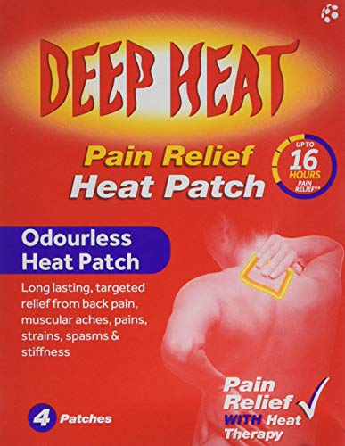 Deep Heat Pain Relief Heat Patch, Muscular Aches, Pains, Joint Stiffness (Pack of 4 Patches)