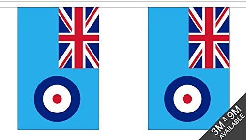 Flagtex RAF Ensign Giant Bunting – 18.25m Length – Fabric for Indoor & Outdoor Use – String Flags Banners Royal Air Force UK Military Aviation