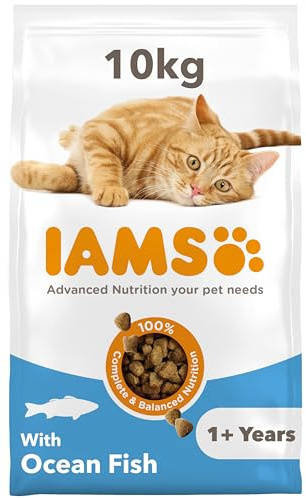 IAMS Cibo secco per gatti con pesce - Cibo secco per gatti da 1-6 anni, 10 kg