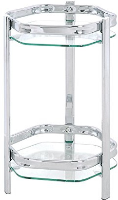 HAKU Blumensäule Chrom, Glas, Metall - Maße: H 45 x Ø 28 cm, Style: Art Deco