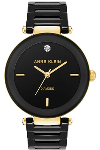 Anne Klein Damenuhr mit Keramikarmband, AK/1018BKBK