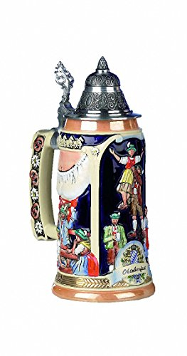 KING Jarra de cerveza alemana fiesta de la cerveza y banquete Wiesn-Gaudi, jarra 0,75 litros