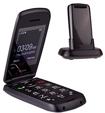 TTfone Star - Telefono Cellulare con Tasti Grandi, Facile da Usare, Chiusura a Conchiglia, Compatibile con Qualsiasi Sim (Grigio)