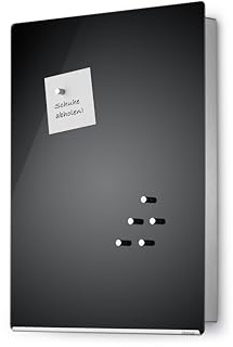 Blomus 65367 Schlüsselkasten oder Glasmagnettafel, Edelstahl, silber, 5 x 30 x 40 cm