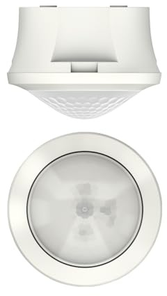 Theben 1030550 theMova S360-100 AP Bewegungsmelder PIR 360° 8 m Decke | Aufputz-Montage, 1 Kanal, 250 W LED, IP 54, 10 s - 60 min, Mischlichtmessung, Teach-in, voreingestellt, weiß
