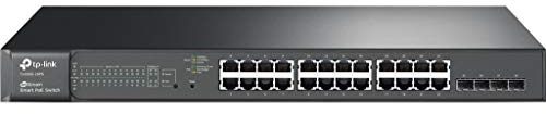 TP-LINK 24-Port Gigabit PoE + Smart Switch Gigabit Ethernet (10/100/1000) Support Power Over Ethernet (PoE) Noir
