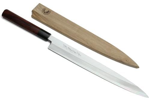 Yoshihiro Shiroko High Carbon Steel Kasumi Yanagi Rosewood Handle Sushi Sashimi Chef Knife (11.8'' (300mm))