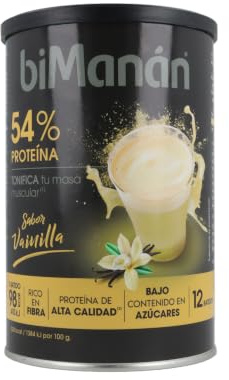 biManán - beFIT Batido Sabor Vainilla, Bebida de Proteína para Tonificar tu Masa Muscular en Polvo, con Fibra, Vitaminas y Minerales, Sin Aceite de Palma ni Azúcares Añadidos - 18 Batidos, 540 g
