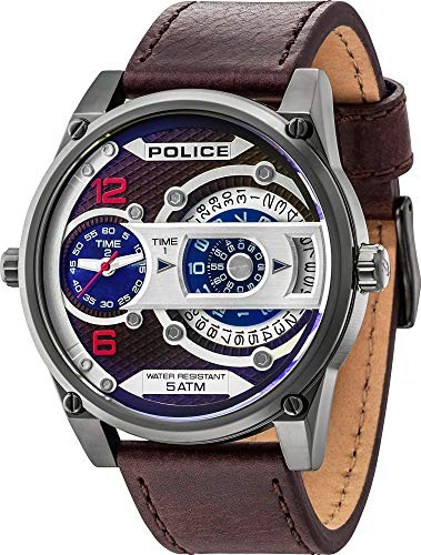 Police Herren Armbanduhr Analog Quarz Leder PL14835JSU.12