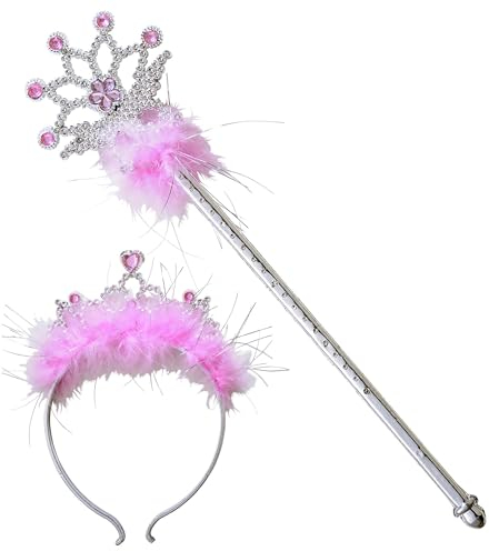W WIDMANN MILANO Party Fashion 1924K - Zauberstab und Krone, Set 2-teilig, Accessoire, Prinzessin, Fee, Karneval, Mottoparty