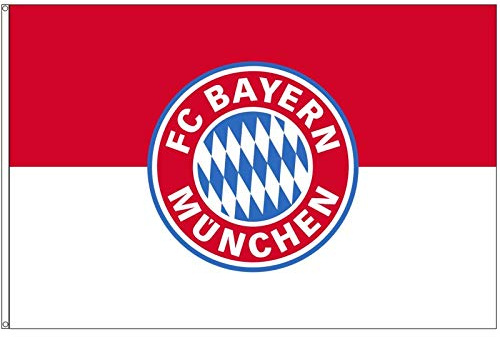 FC Bayern Fahne Hissflagge Originalware 60 x 90 cm Motiv LOGO mit 2 Ösen | mit Ösen für Fahnenmast