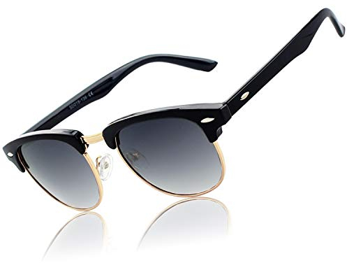 CGID MJ56 Occhiali da Sole Classico Polarizzati Mezza Montatura Occhiali con Rivetti in Metallo per Uomo e Donna