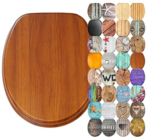 Sanilo Tapa de inodoro con cierre suave, gran selección de atractivos asientos para WC y duradera de madera (Caoba)