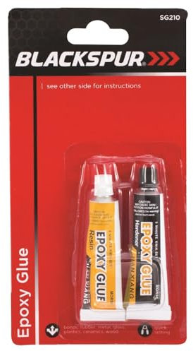 Blackspur Époxy Colle / Super Colle, Rapide Réglage, Noir, Liquide, Colle