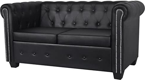 vidaXL Chesterfield Sofa 2-Sitzer Kunstleder Ledersofa Polstersofa Loungesofa