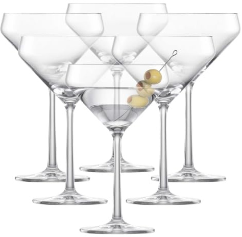 ZWIESEL GLAS Pure Martini Glass (Set of 6), Cocktail Glasses for Martini, Dishwasher-Safe Machine-Made Tritan Crystal Glasses, Made in Germany (12.3 Ounce)