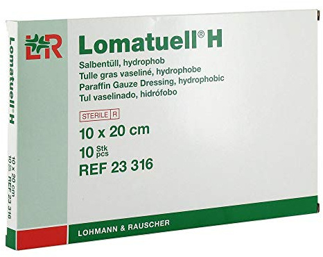 LOMATUELL H Salbentüll 10x20 cm steril 10 St