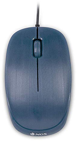 NGS FLAME BLUE - Mouse Ottico 1000dpi con Cavo USB, Mouse per Computer o Laptop con 3 Pulsanti, Ambidestro, Blu