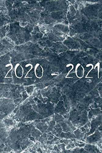 Marmor Taschenkalender 2020 2021 Jahresplaner Kalenderbuch Für Zwei Jahre: Notizbuch, Terminkalender 2020 2021, Studienplaner, Kalender, Terminplaner Zweijährig, Marmor Schwarz Wochenplaner