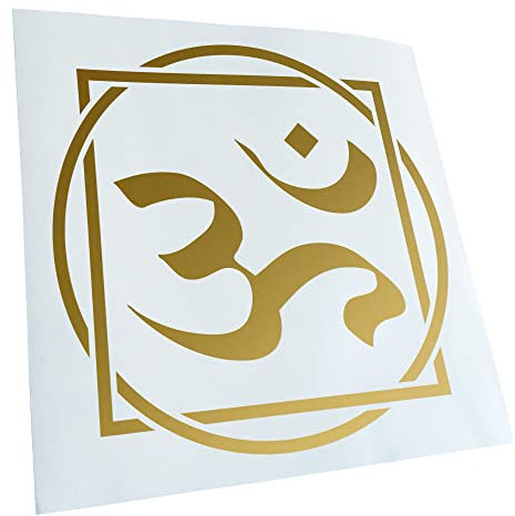 Kiwistar - Autoaufkleber - Gold - 60 x 60 cm - Om Zeichen - Heckscheibenaufkleber Auto Aufkleber wetterfest für Kfz LKW Mofa Truck - Sticker außen selbstklebend Tuning Zubehör für Fenster Fahrzeug