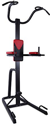 GORILLA SPORTS® Power Tower - mit Dip Station, Klimmzugstange und Liegestützgriffe, 85x135x235cm, Gepolstert - Kraftturm, Klimmzugstation, Multifunktionale Kraftstation, Krafttraining, Trainingsgerät