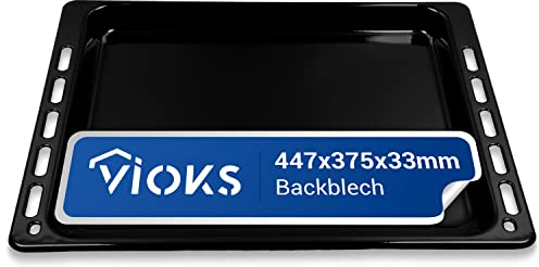 VIOKS Tiefes Backblech 445 x 375 x 33 mm Ersatz für Whirlpool 481010683239 & Tief für Backofen, Fettpfanne Ignis