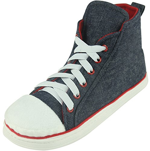 Home Slipper Women's Girl's Winter Warm Soft Plush Comfy Indoor Outdoor Floor Fancy Sneaker Slipper Booties,Navy Blue,US 8