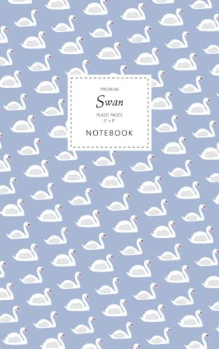 Swan Notebook - Ruled Pages - 5x8 - Premium: (Lavender Edition) Fun bird notebook 96 ruled/lined pages (5x8 inches / 12.7x20.3cm / Junior Legal Pad / Nearly A5)