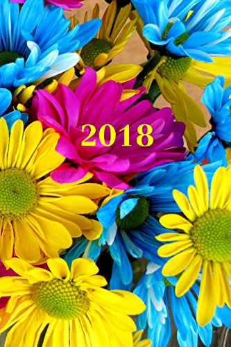 2018: Kalender/Terminplaner: 1 Woche auf 2 Seiten, Format ca. A5, Cover Blumen