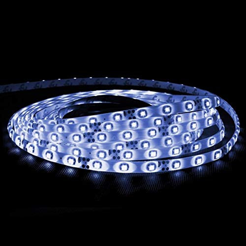 ECD Germany LED Leiste 5m 3528 SMD Blau 300 LEDs 60 LEDs/m 12V, Wasserdicht IP65, LED Band Streifen Stripe Lichtleiste Lichtband Lichterkette Beleuchtung Strip Licht für Schlafzimmer Küche Dekoration