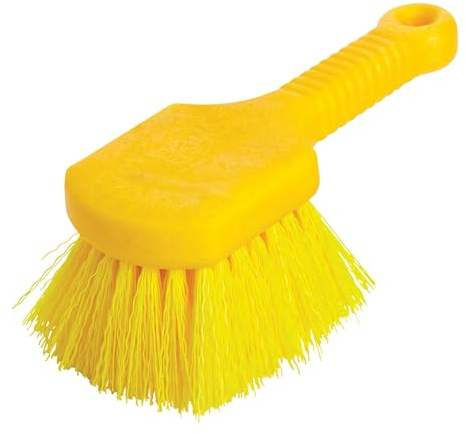Rubbermaid Commercial 8 Utility Scrub Brush Plastic Handle Synthetic Bristles Cleaning Multi Purpose Heavy Duty Outdoor Wheels and Tires