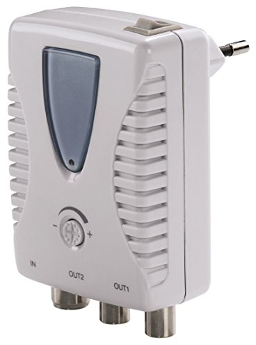 Hama Amplificatore Antenna TV a 2 Vie M/F, 22 dB, Regolabile, Alimentazione 220 V