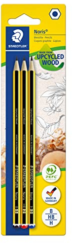 Staedtler Noris - Set Matite HB, H e B per Disegno e Scrittura - Ideale per Cancelleria Scuola, Università, Ufficio e Cartoleria - Grafite, Materiale Scolastico - 3 Pezzi