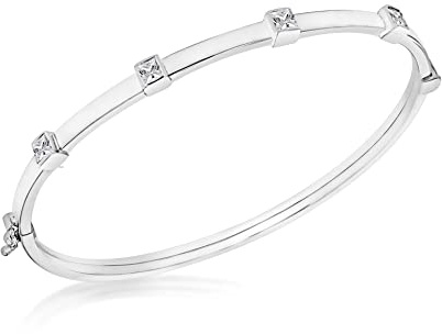 Tuscany Silver Damen Armreif Sterling Silber Weiß Zirkonia