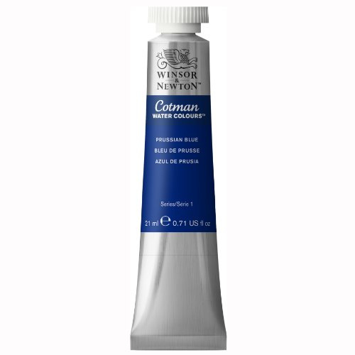 Winsor & Newton 0308538 Cotman Akvarellfärg Studio Water Colours, Mörk blå färg med kraftig färgstyrka, 21 ml tub – Preussisk Blå