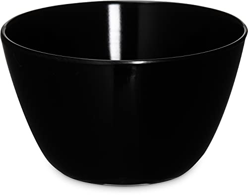 Carlisle FoodService Products Kingline Reusable Plastic Bowl Soup Cup for Home and Restaurant, Melamine, 8 Ounces, Black, (Pack of 48)