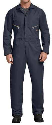 Dickies Men’s Deluxe Long Sleeve Coveralls – 7.5 oz Twill Mechanic Jumpsuit with Zipper Front Industrial Uniform Fit Dark Navy, 2X-Large Tall