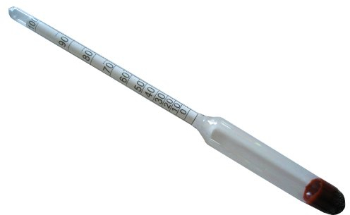 Dr. Richter Alkoholmeter 0-100 Vol% (ohne Thermometer) Qualitätsprodukt, geliefert in Schutzhülle aus lebensmittelechtem Hartplastik (100 ml), die gleichzeitig als Eintauchzylinder genutzt werden kann